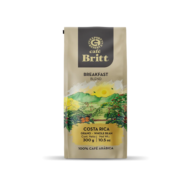 COSTA RICAN BREAKFAST BLEND COFFEE, WHOLE BEAN 300g